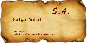 Solya Antal névjegykártya